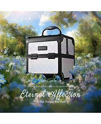 Byootique Makeup Train Case Cosmetic Organizer w/ Mirror Artist Grace ForgetMeNot