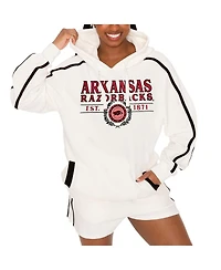 Gameday Couture Women's Cream Arkansas Razorbacks Down, Set, Go Pullover Hoodie and Shorts Set