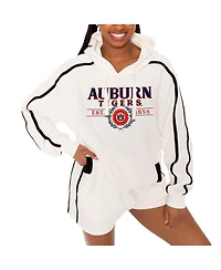 Gameday Couture Women's Cream Auburn Tigers Down, Set, Go Pullover Hoodie and Shorts Set
