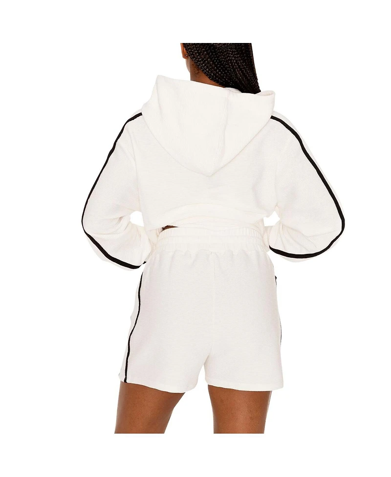 Gameday Couture Women's Cream Florida State Seminoles Down, Set, Go Pullover Hoodie and Shorts Set
