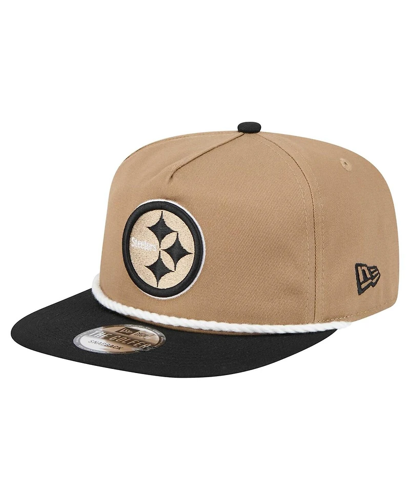 New Era Men's Khaki/Black Pittsburgh Steelers Desert Golfer Snapback Hat