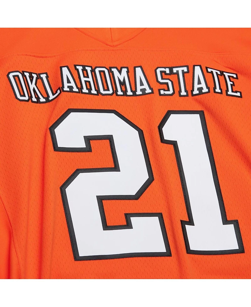 Mitchell & Ness Men's Barry Sanders Orange Oklahoma State Cowboys 1987 Replica Jersey