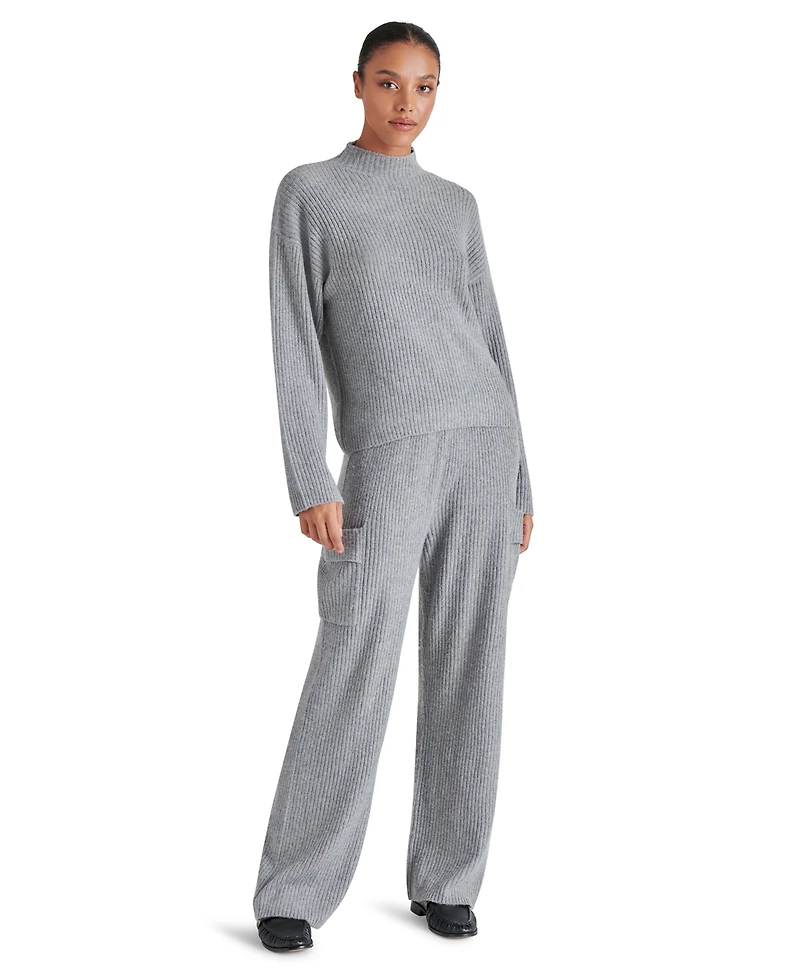 Steve Madden Women's Willa Ribbed Mock Neck Sweater