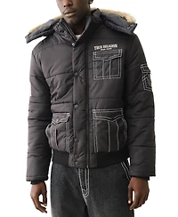 True Religion Men's Big T Convertible Puffer Jacket
