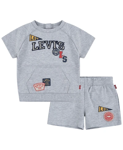 Levi's Baby Boys Coastal Prep Raglan Top and Shorts, 2-Piece Set