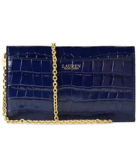 Lauren Ralph Adair Croc-Embossed Leather Small Crossbody