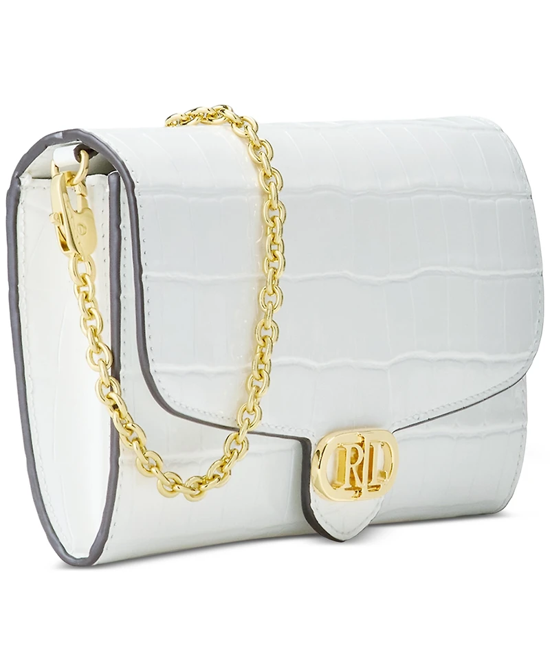 Lauren Ralph Lauren Adair Croc-Embossed Leather Small Crossbody
