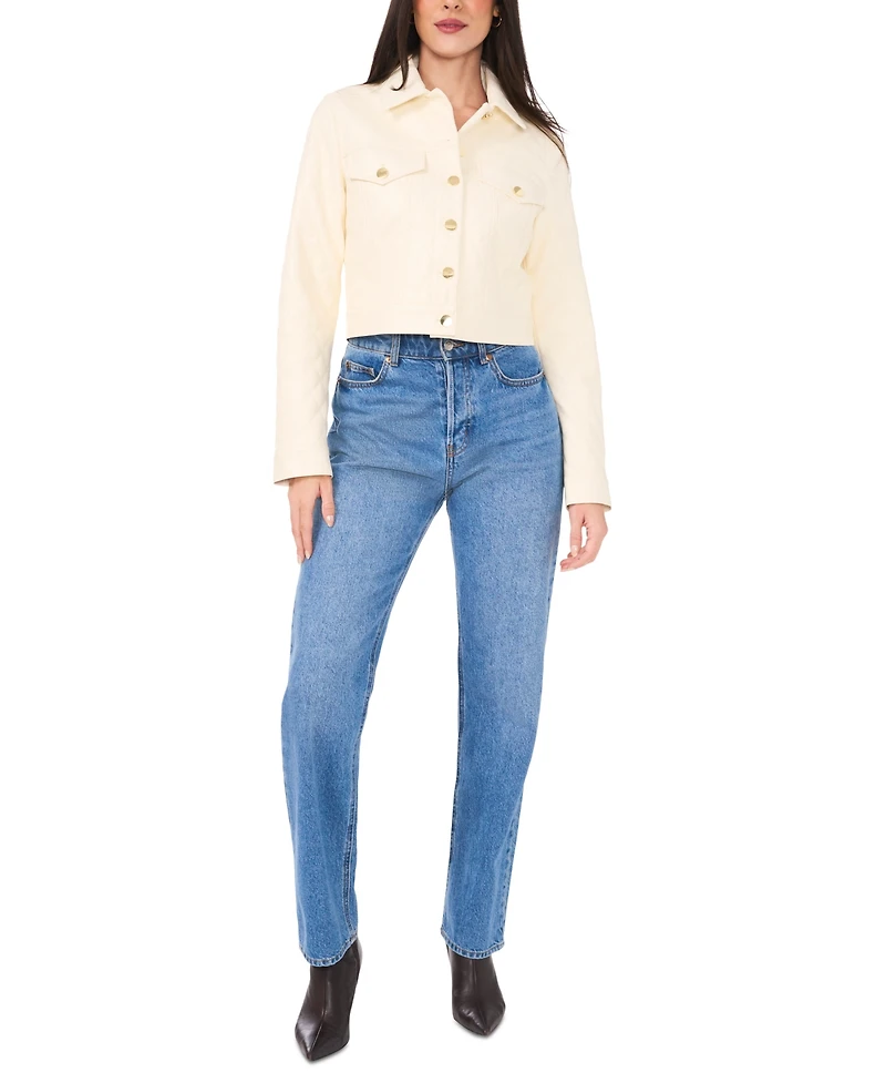 Vince Camuto Women's Faux-Leather Cropped Jacket