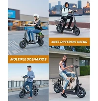 Gyroor 450W Electric Scooter with Seat for Adult, 12 inch Commuter Electric Scooter with Basket - up to 21 Miles 15.5MPH