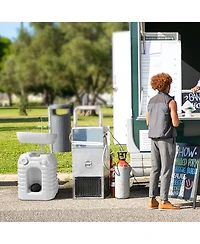 Yescom 45L Portable Camping Sink with Soap Dispenser & Towel Holder with Pump Safe Mobile Sink for Rv Travel Outdoor