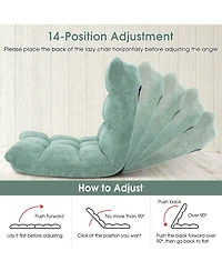 Adjustable 14-Position Floor Chair Folding Lazy Gaming Sofa Cushioned