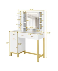 gaomon Makeup Vanity with Led Lighted Mirror & Power Outlet