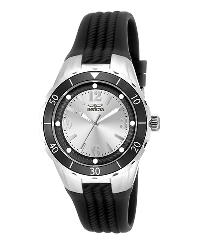 Invicta Women's 17482 Angel Quartz 3 Hand Black, Silver Dial Watch