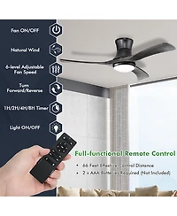 Gouun 52 Inch Flush Mount Ceiling Fan with Led