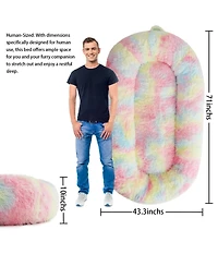 gaomon Human Size Dog Bed for Adult People,71"x43.3"x10" Large Dog Bed