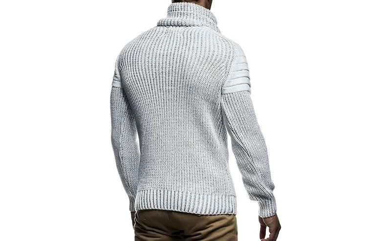 Leif Nelson Men's Knitted Winter Pullover with Shawl Collar Sweater Hoodie Sweatshirt Slim Fit Long Sleeve
