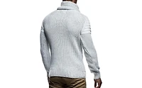 Leif Nelson Men's Knitted Winter Pullover with Shawl Collar Sweater Hoodie Sweatshirt Slim Fit Long Sleeve