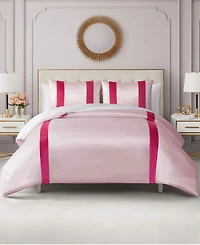 Juicy Couture Velvet Stripe on Satin 3-Pc. Duvet Cover Set, Full/Queen