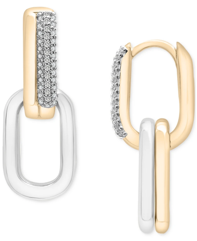 Audrey by Aurate Diamond Link Dangle Hoop Earrings (1/6 ct. t.w.) in Gold Vermeil & Sterling Silver, Exclusively at Macy's