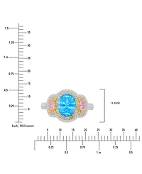 Macy's Multicolor Cubic Zirconia Ring Sterling Silver & 14k Gold