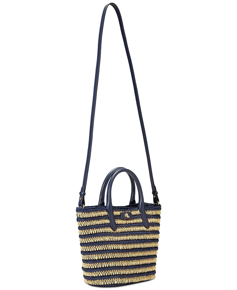 Lauren Ralph Lauren Striped Straw Brie Tote Bag