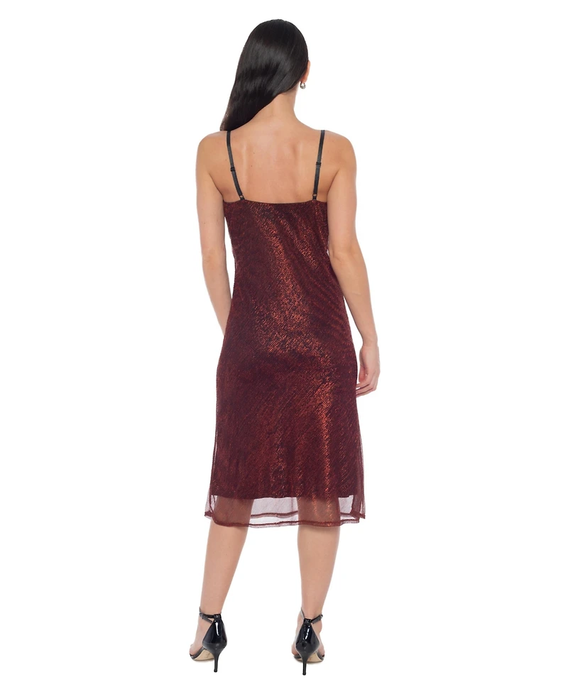 Bebe Women's Pleat Cowl Midi Dress