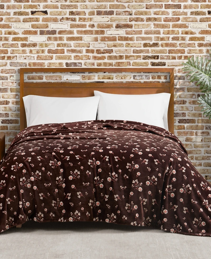 Lucky Brand Daisy Floral Cozy Plush Blanket, Full/Queen