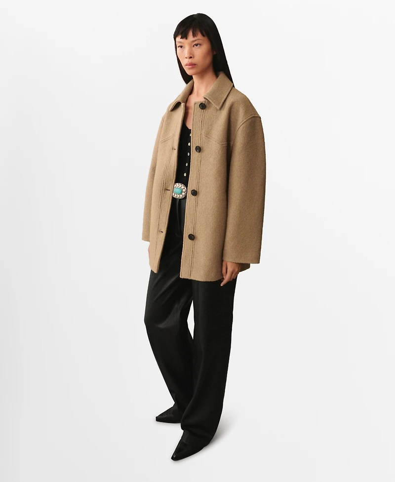 Mango Women's Oversize Wool Coat