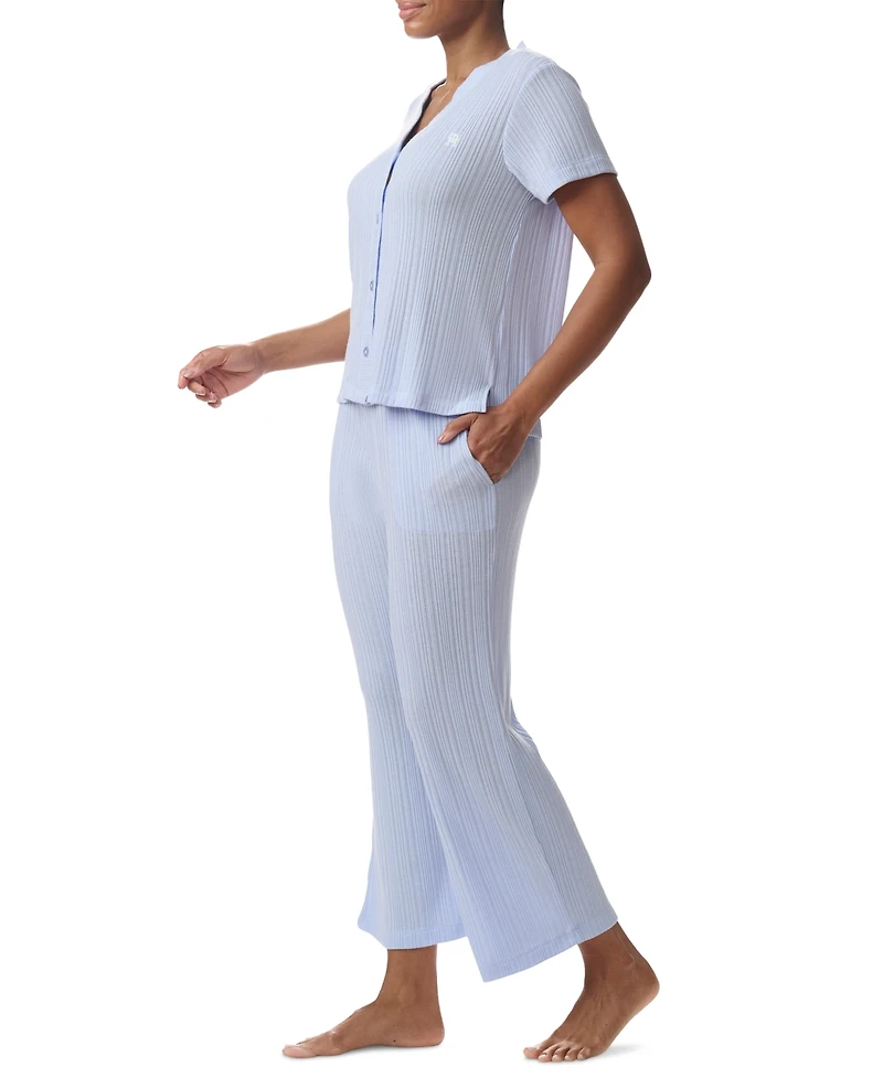 Tommy Hilfiger Women's 2-Pc. Th Cardigan Top & Cropped Pants Pajama Set