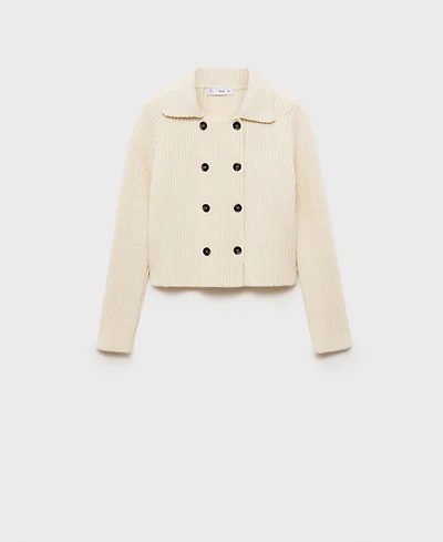 Mango Women's Buttons Detail Ribbed Jacket
