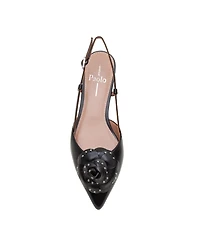 Linea Paolo Cadie Microstud Rosette Slingback Flats