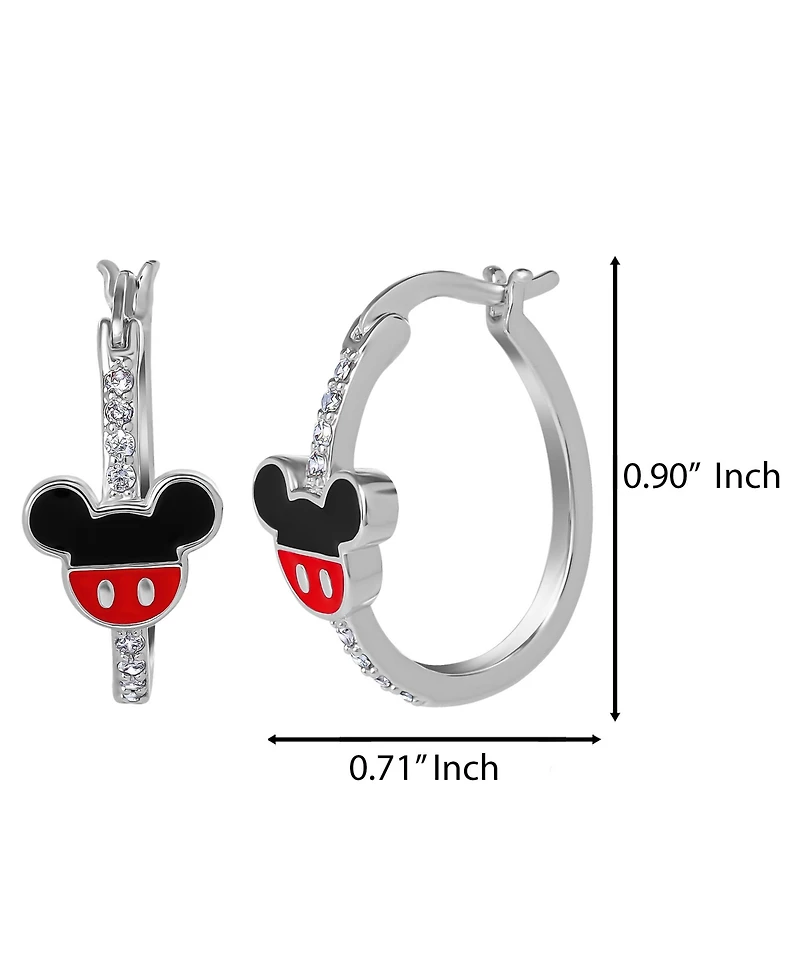 Disney Mickey Mouse Cubic Zirconia Hoop Earrings