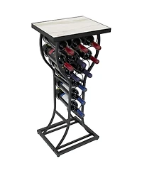Sorbus Wine Rack Table - Stylish Storage for 11 Bottles with Faux Marble Top & Conversation-Starting Design (Marble White)