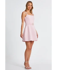 Quiz Women's Bonded Scuba Pearl Buckle Mini Dress