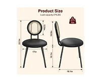 gaomon Dining Chairs Set of 2, Kitchen Chairs with Thicken Upholstered, Modern Black Dining Room Chairs Set of 2, Space Saving Dining Chairs with Meta