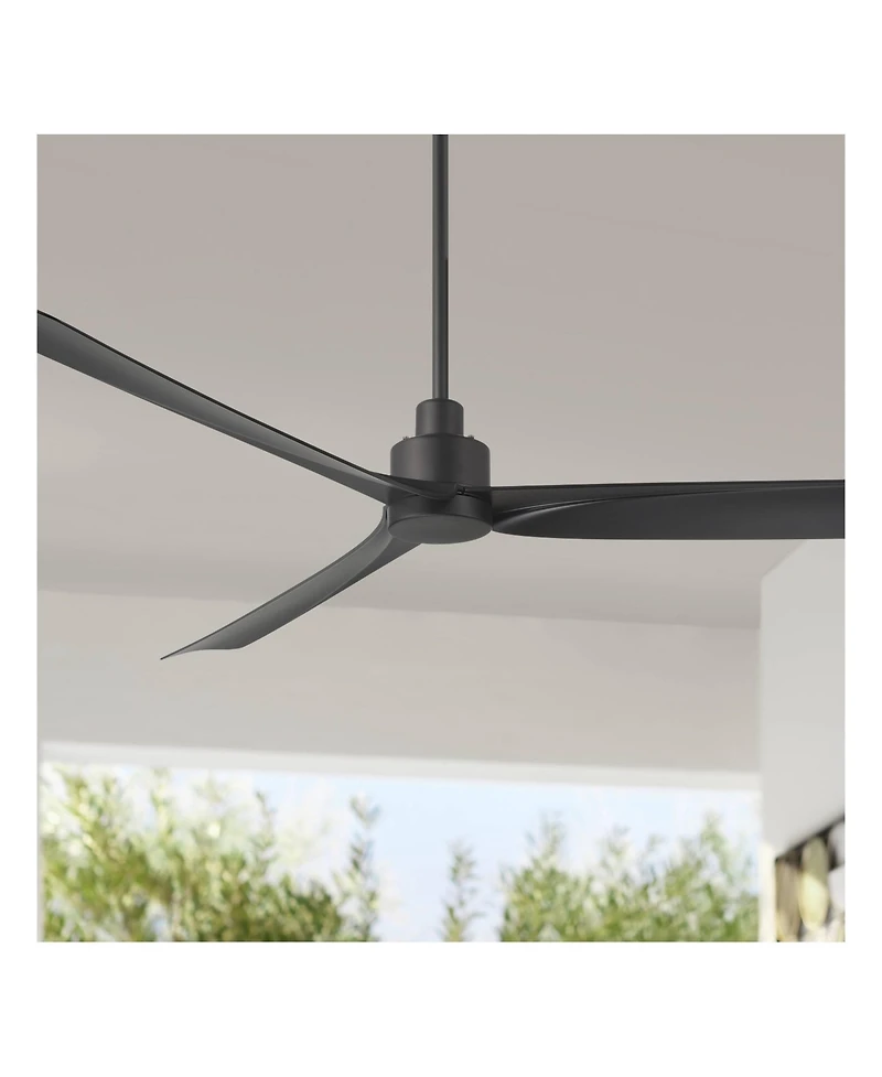 Casa Vieja 60" Sailplane Modern Indoor Outdoor Ceiling Fan 3 Blade Remote Control Matte Black Finish Bedroom Patio Damp Rated