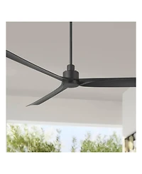 Casa Vieja 60" Sailplane Modern Indoor Outdoor Ceiling Fan 3 Blade Remote Control Matte Black Finish Bedroom Patio Damp Rated