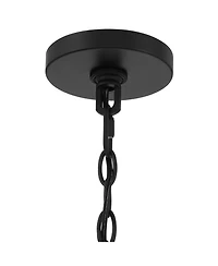 Possini Euro Design Julian 6" Farmhouse Rustic Industrial Pendant Ceiling Light Fixture Dining Room Over Table Kitchen Island Foyer Drum Hanging Black