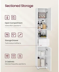 Slickblue Tall Bathroom Cabinet Slim Storage Cabinet for Space-Saving Organization