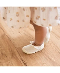 Komuello Baby Girls First Walk Sock Shoes Flat - Sweet Latte Lace