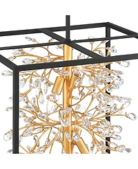 Possini Euro Design Carrine 20" Modern Pendant Chandelier Ceiling Light Fixture Dining Room Over Table 6-Light Black Gold Finish