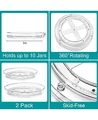 Sorbus 4 pack Flat Clear Lazy Susan Organizers