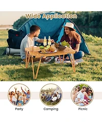 Gouun Folding Camping Table Picnic with Storage Bag and Waterproof Desktop