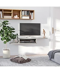 Homcom Wall Mounted Media Console, Floating Tv Sd