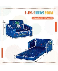 Gouun 2-in-1 Convertible Kids Sofa with Velvet Fabric