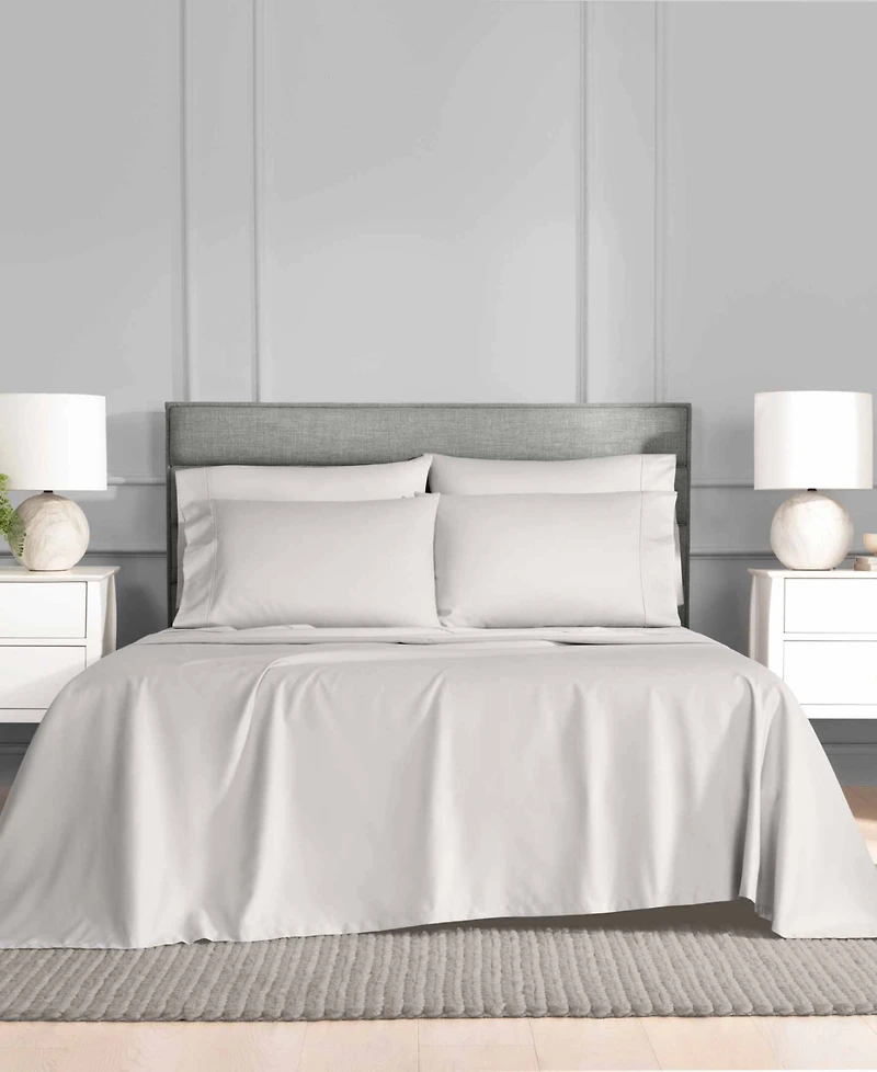 Fairfield Square Collection Brookline 1400 Thread Count Light Grey 6 Pc. Sheet Set, Queen, Exclusively at Macy's