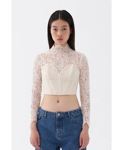 Nocturne Women's Corset-Look Lace Blouse