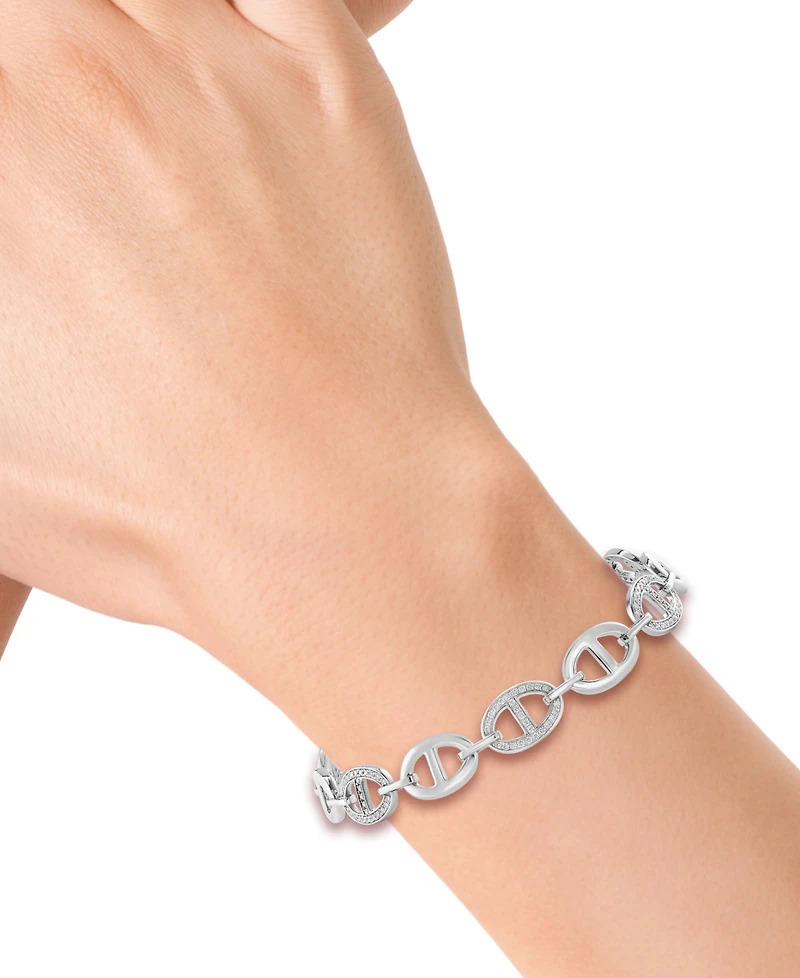 Effy Diamond Pave Mariner Link Bracelet (1/2 ct. t.w.) in Sterling Silver