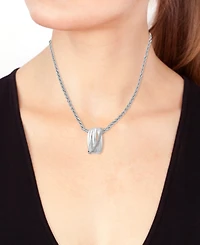Effy Diamond Coil Crossover 18" Pendant Necklace (1/4 ct. t.w.) in Sterling Silver