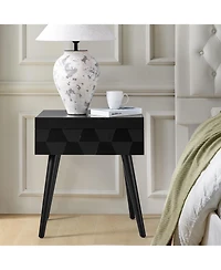 Hulala Home Jacob Mid-Century Modern End Table with Flared Legs